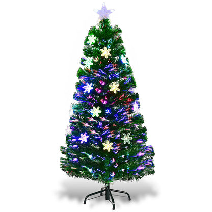 4/5/6 Feet LED Artificial Christmas Tree With Snowflakes, Green Christmas Tree at Gallery Canada