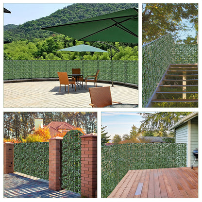 Faux Ivy Leaf Privacy Fence, 59 x 118 Inch, Green Decorative Fencing & Flooring at Gallery Canada