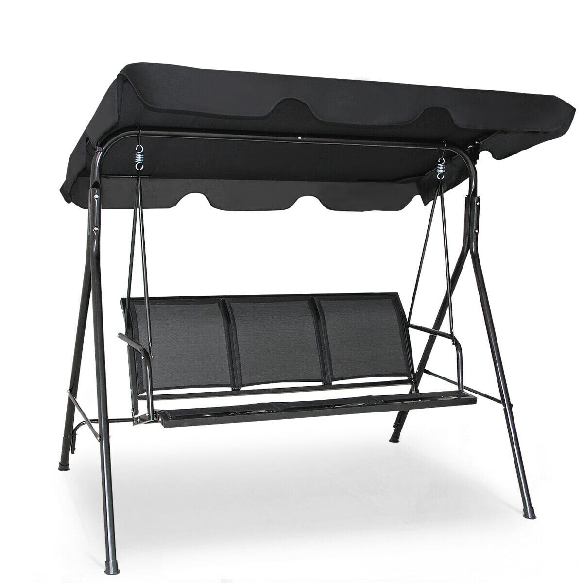 Outdoor Patio Swing Canopy, 3 Person, Black Porch Swings at Gallery Canada