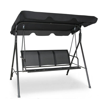 Outdoor Patio Swing Canopy, 3 Person, Black Porch Swings at Gallery Canada