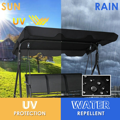 Outdoor Patio Swing Canopy, 3 Person, Black Porch Swings at Gallery Canada