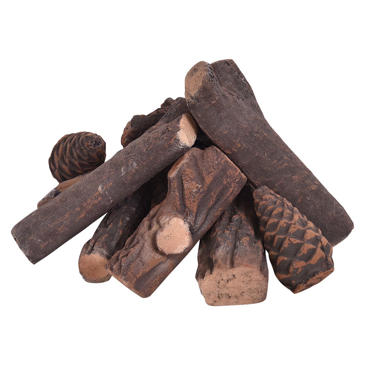9 Piece Ceramic Fireplace Imitation Wood Propane Log Set Fireplace Tools at Gallery Canada