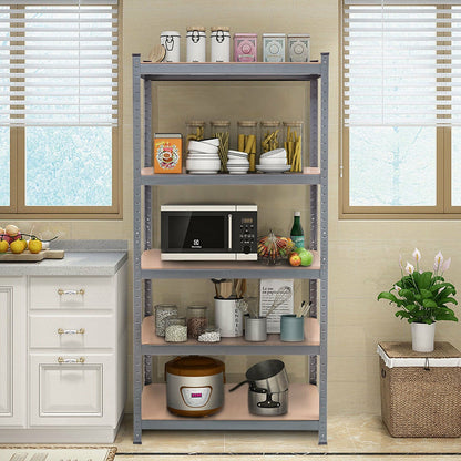 71 Inch Heavy Duty Steel Adjustable 5 Level Storage Shelves, Gray Garages at Gallery Canada