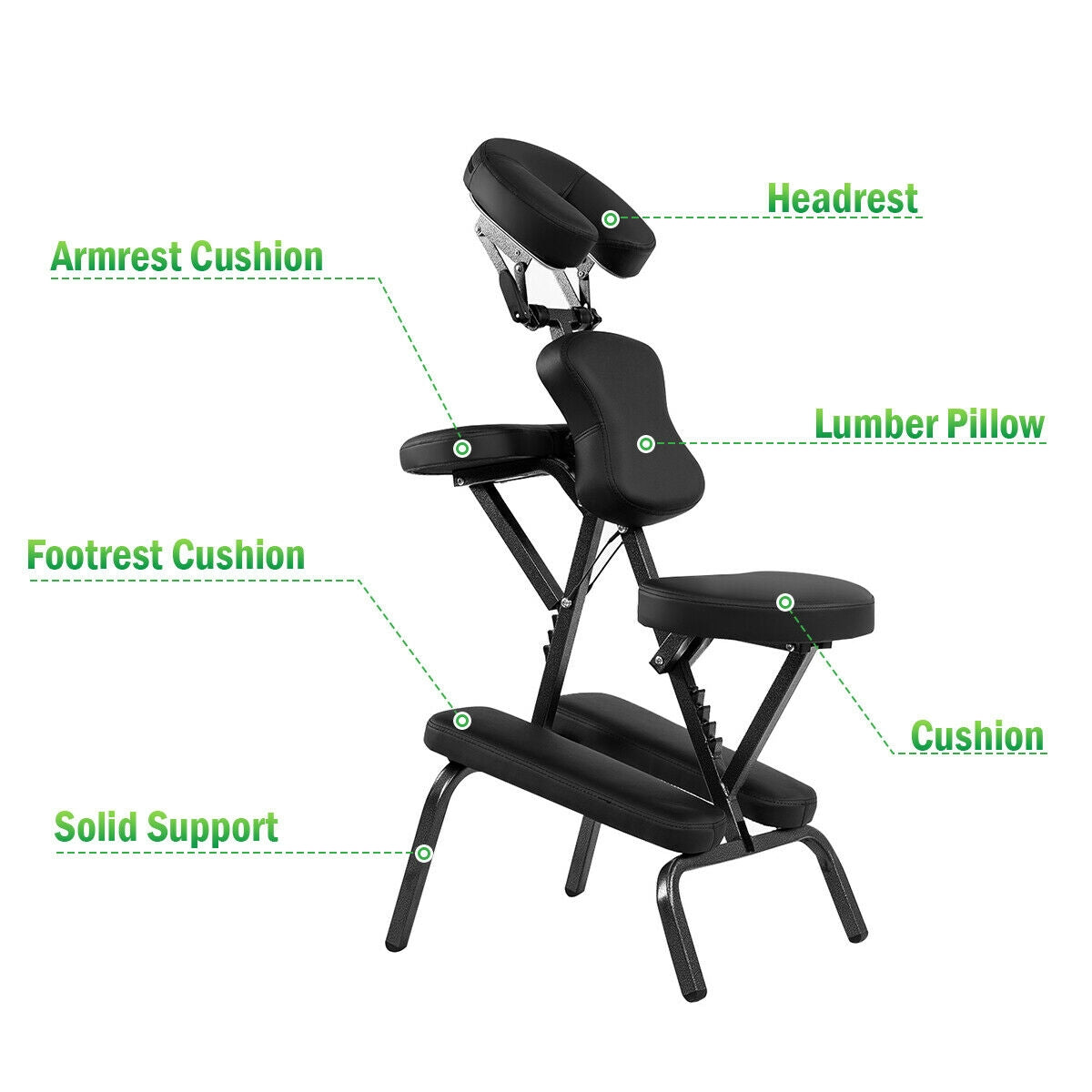PU Leather Pad Travel Massage Chair, With Carrying Bag, Black Spa & Salon at Gallery Canada