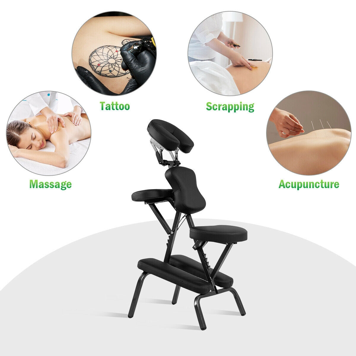 PU Leather Pad Travel Massage Chair, With Carrying Bag, Black Spa & Salon at Gallery Canada