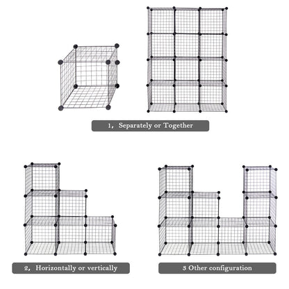 DIY 8 Cube Grid Wire Cube Shelves, Black Clothing & Closet Storage at Gallery Canada
