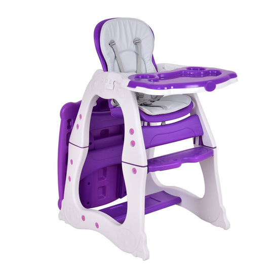 3 In 1 Convertible Play Table Seat, Baby High Chair, Purple High Chairs Purple at Gallery Canada