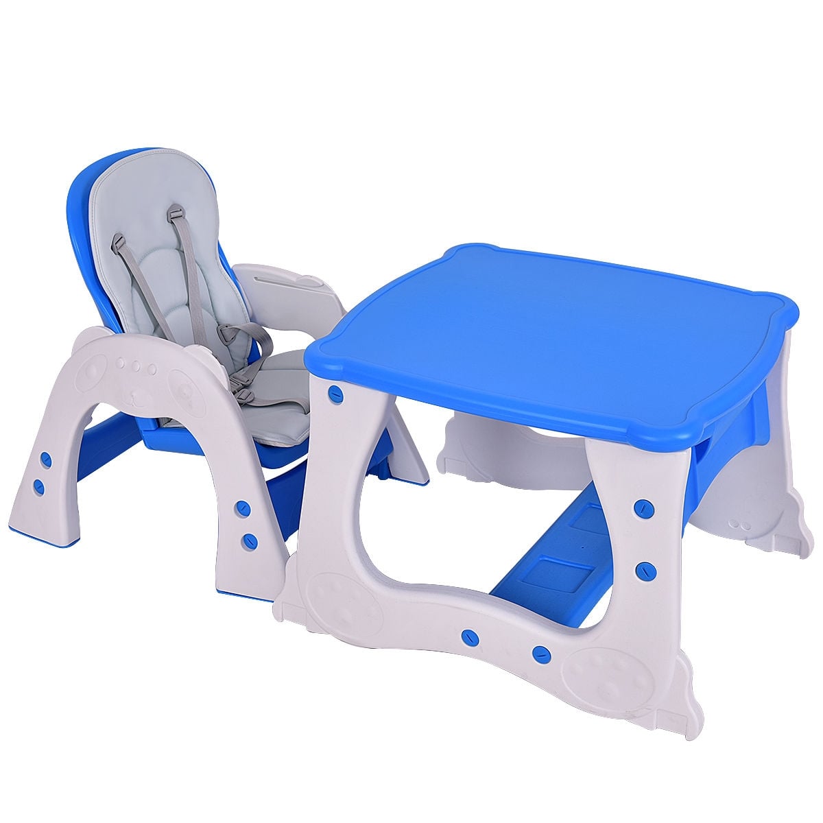 3 In 1 Convertible Play Table Seat High Chair, Blue High Chairs at Gallery Canada