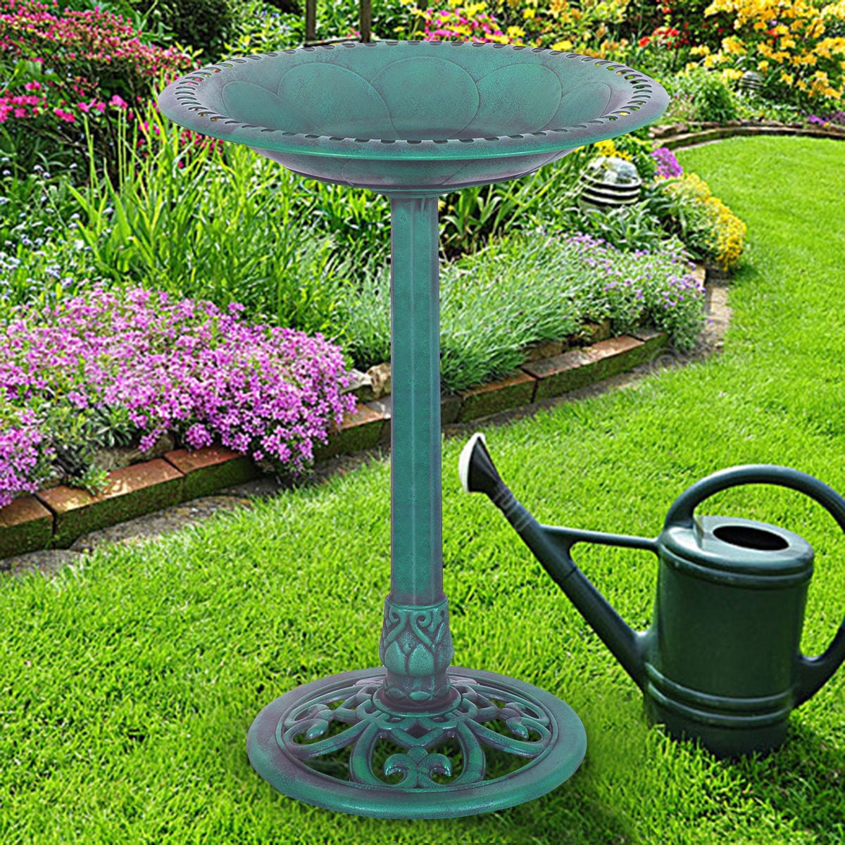 Garden Pedestal Bird Bath Feeder, Green Chicken Coops at Gallery Canada