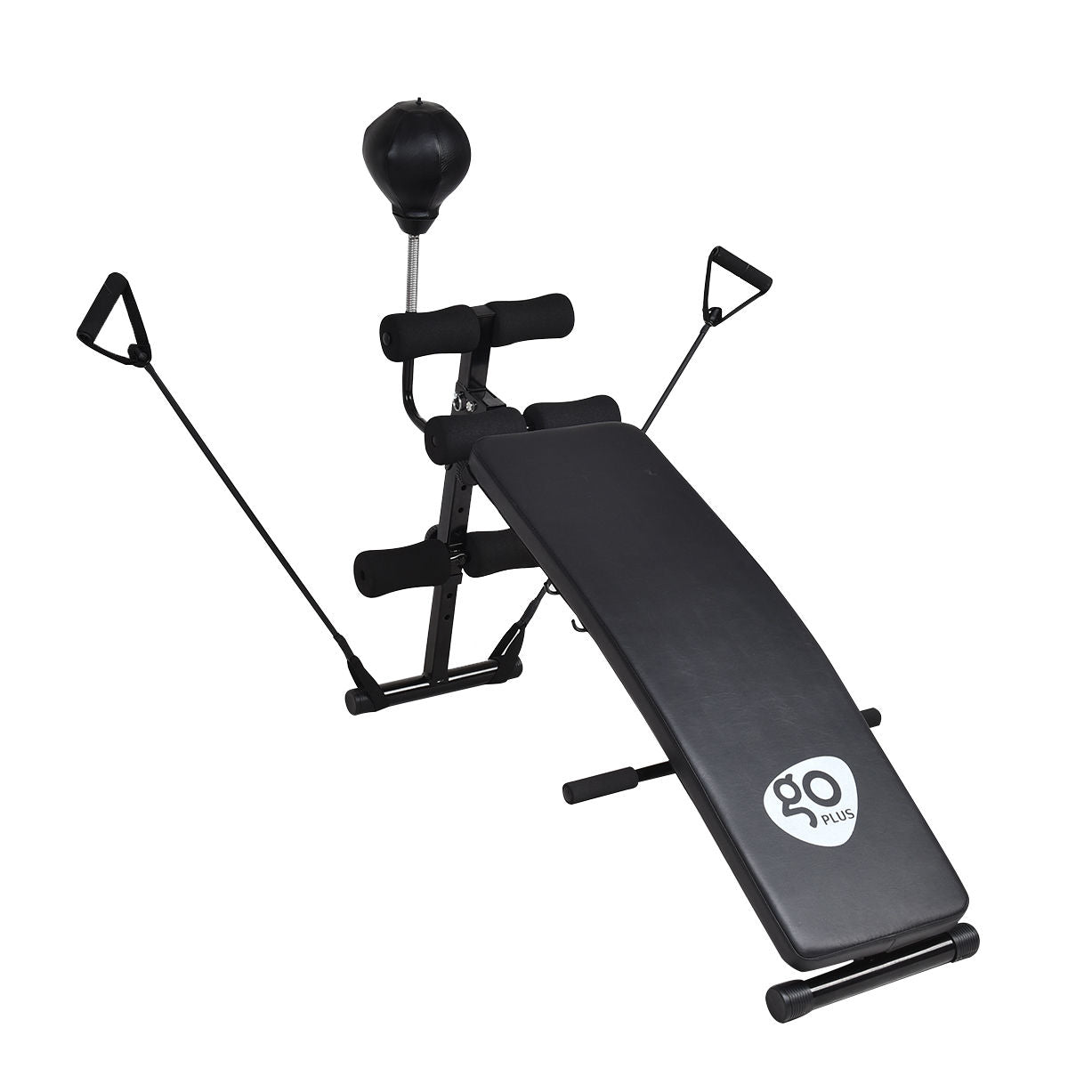 Adjustable Incline Curved Workout Fitness Sit Up Bench, Black Benches Racks & Bars at Gallery Canada