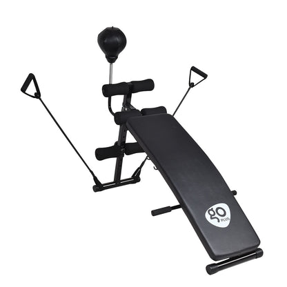 Adjustable Incline Curved Workout Fitness Sit Up Bench, Black Benches Racks & Bars at Gallery Canada