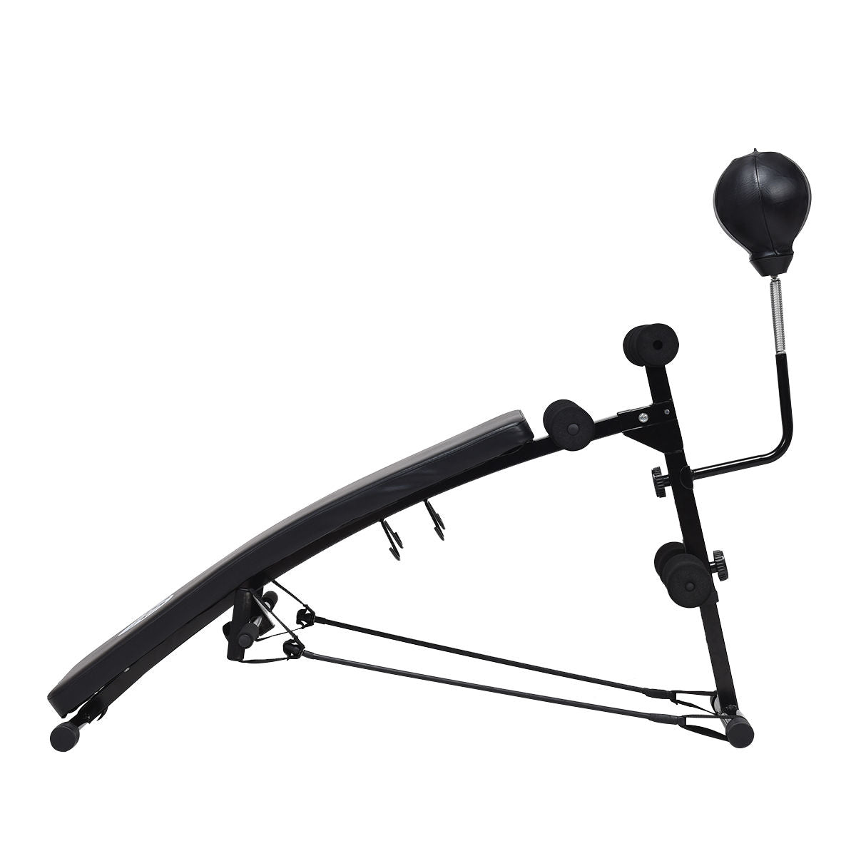 Adjustable Incline Curved Workout Fitness Sit Up Bench, Black Benches Racks & Bars at Gallery Canada