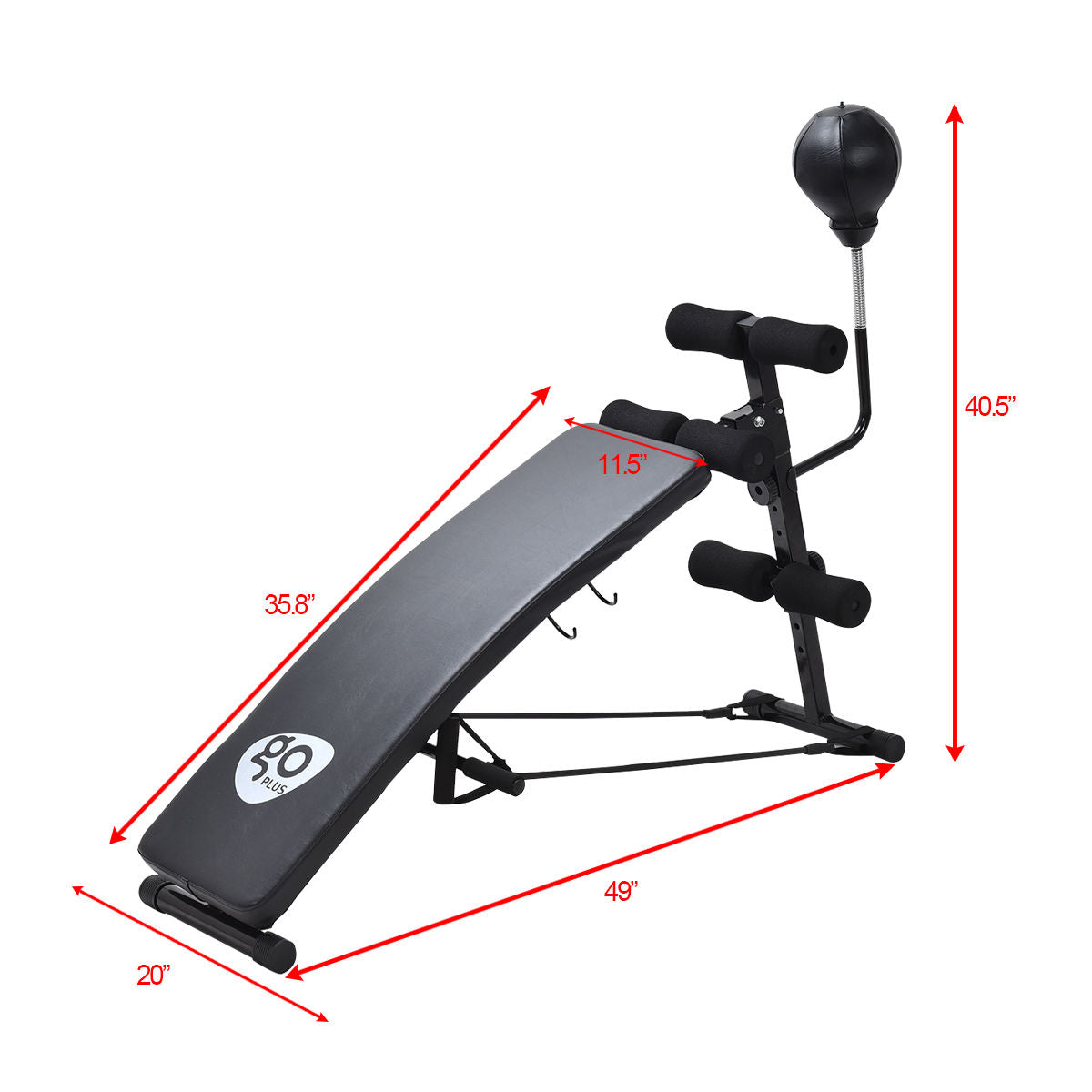 Adjustable Incline Curved Workout Fitness Sit Up Bench, Black Benches Racks & Bars at Gallery Canada