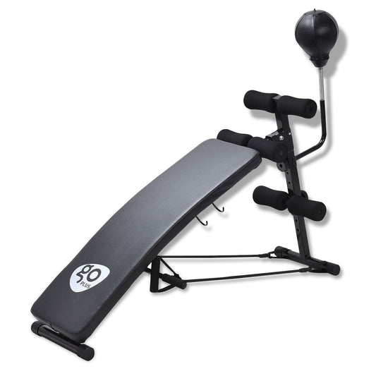Adjustable Incline Curved Workout Fitness Sit Up Bench, Black Benches Racks & Bars Black at Gallery Canada