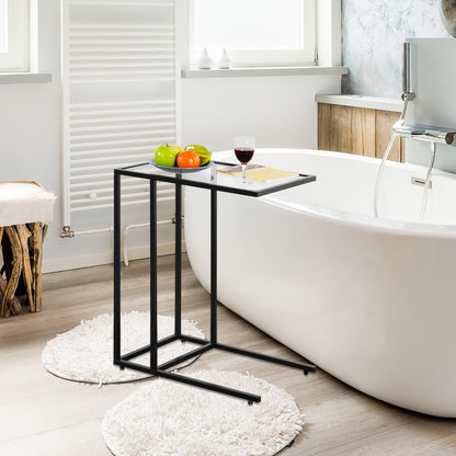 Sofa End Table, Coffee Side Table With Glass Top, Black End & Side Tables at Gallery Canada