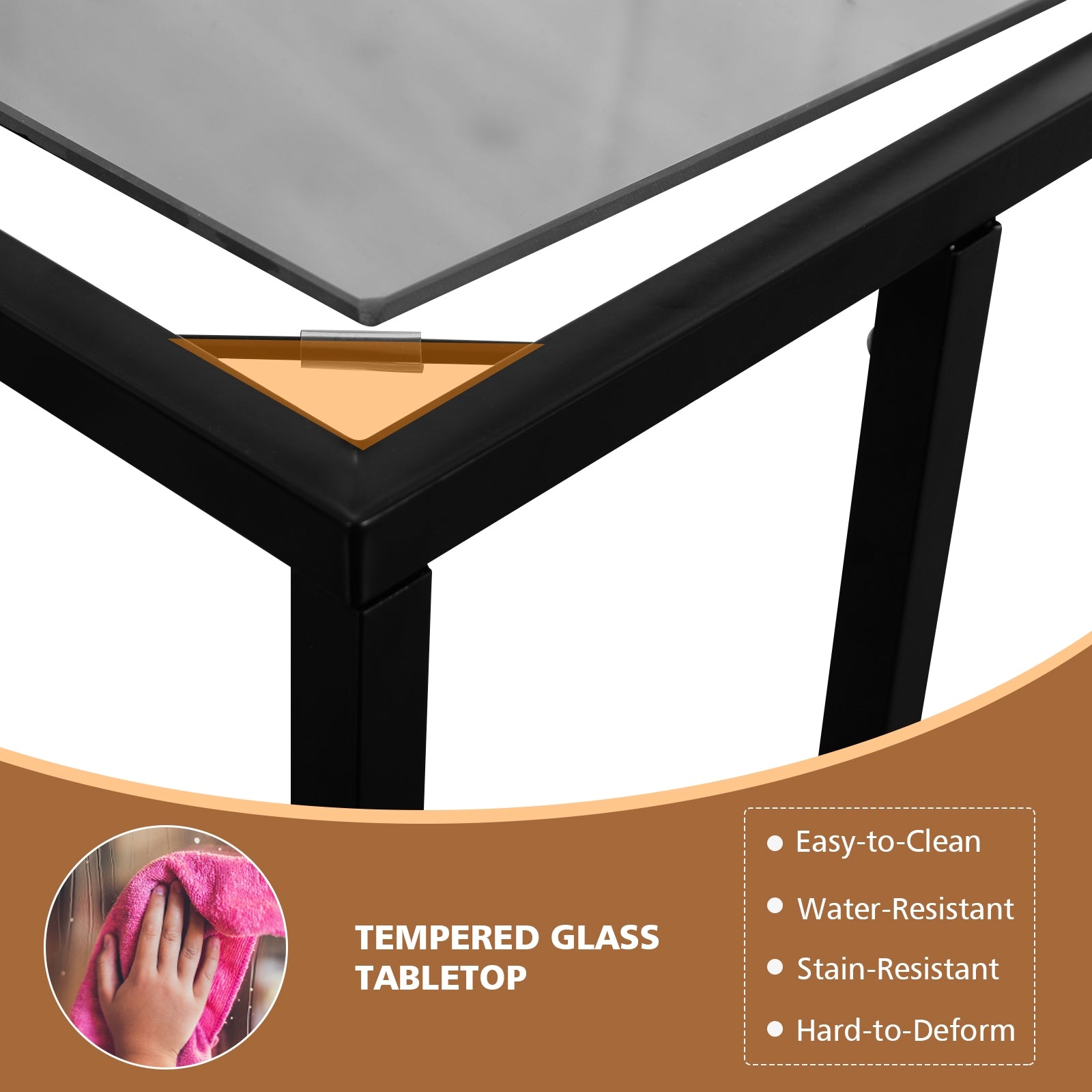 Sofa End Table, Coffee Side Table With Glass Top, Black End & Side Tables at Gallery Canada