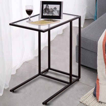 Sofa End Table, Coffee Side Table With Glass Top, Black End & Side Tables at Gallery Canada