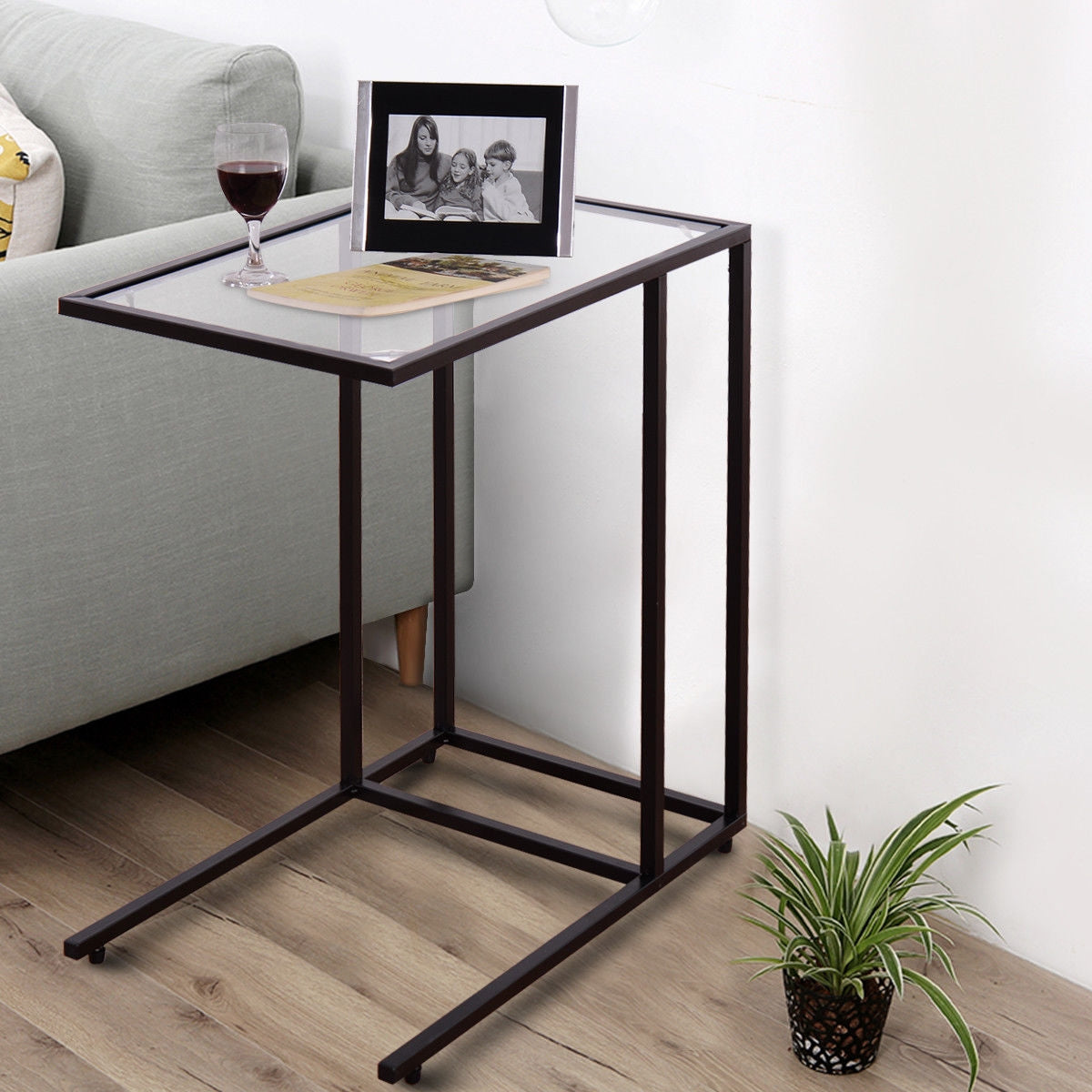 Sofa End Table, Coffee Side Table With Glass Top, Black End & Side Tables at Gallery Canada