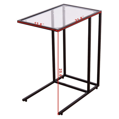 Sofa End Table, Coffee Side Table With Glass Top, Black End & Side Tables at Gallery Canada