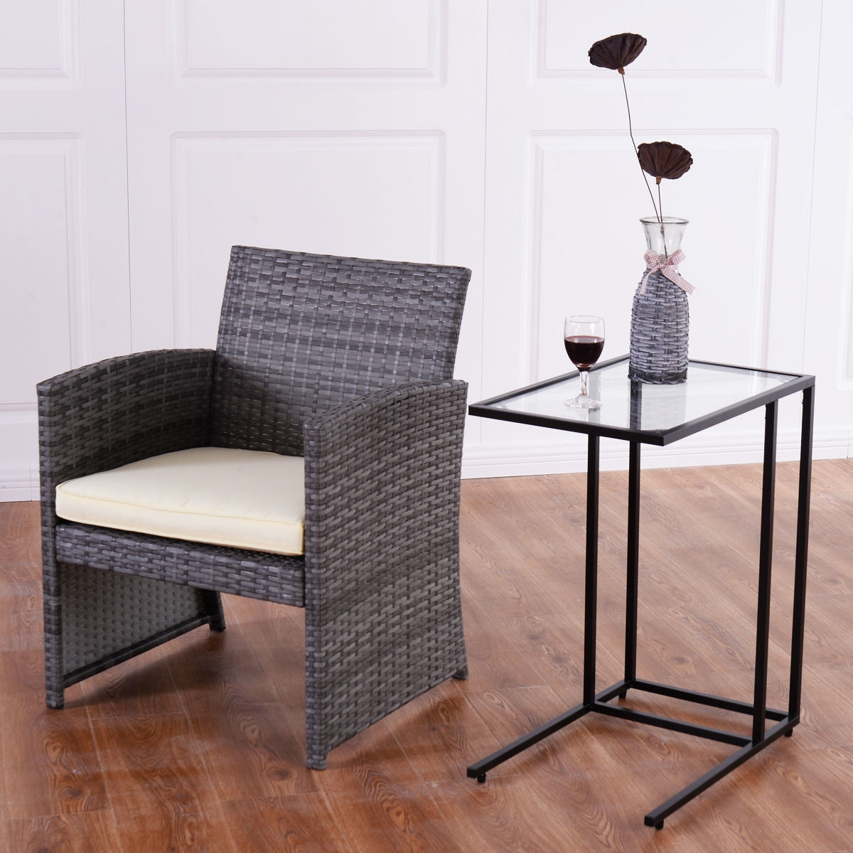 Sofa End Table, Coffee Side Table With Glass Top, Black End & Side Tables at Gallery Canada
