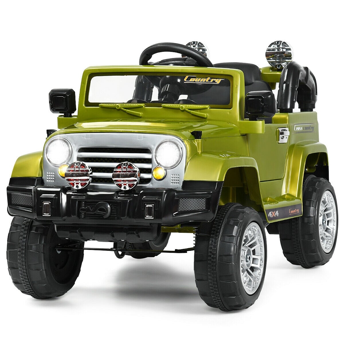 12 V Kids Ride on Truck with MP3 + LED Lights, Green Powered Ride On Toys Green at Gallery Canada