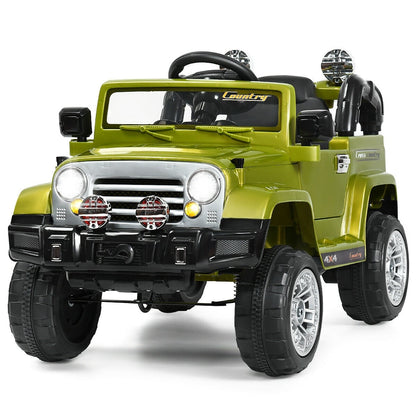 12 V Kids Ride on Truck with MP3 + LED Lights, Green Powered Ride On Toys Green at Gallery Canada