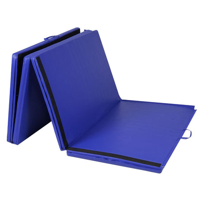 4 Feet x 10 Feet Folding Gymnastics Mat, Blue Yoga & Gym Mats Blue at Gallery Canada