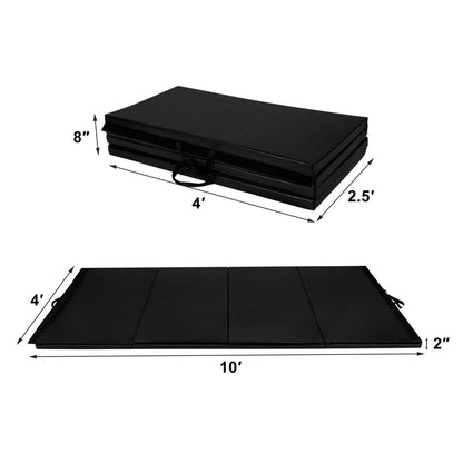 4 Feet x 10 Feet Thick Folding Gymnastics Mat, Black Yoga & Gym Mats at Gallery Canada