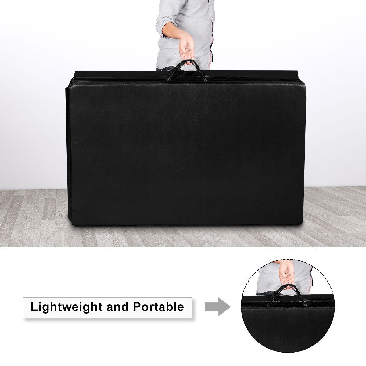 4 Feet x 10 Feet Thick Folding Gymnastics Mat, Black Yoga & Gym Mats at Gallery Canada