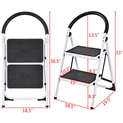 2.75 Feet Folding Step Stool, Iron Frame, Anti-Slip Pedals, 330lbs, Black Ladders at Gallery Canada