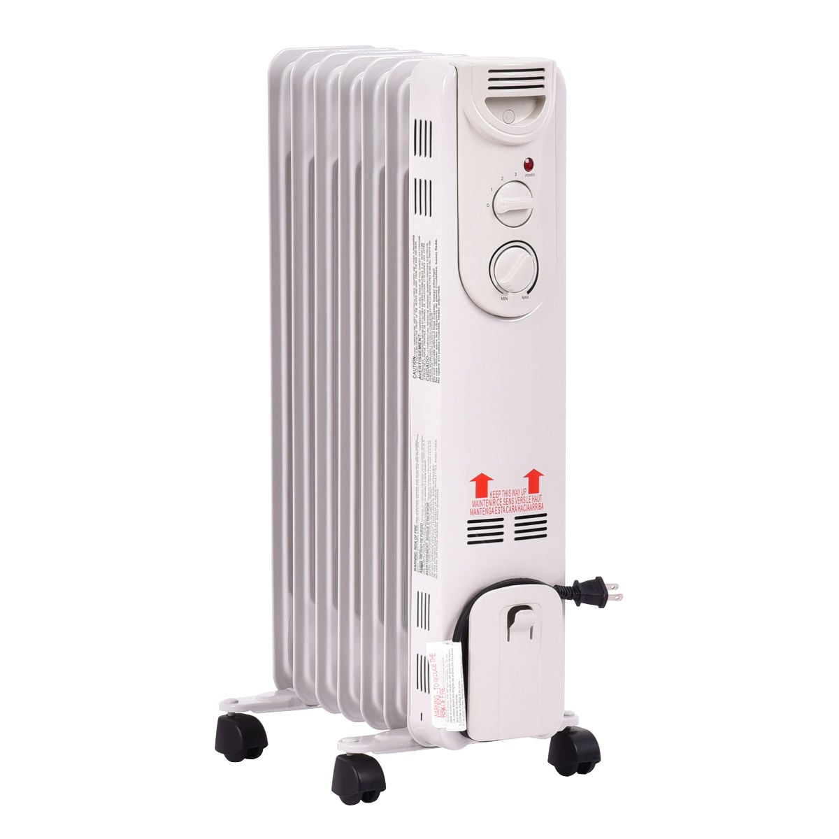 1500W Electric Oil Filled Radiator, 3 Heat Settings Space Heaters Options at Gallery Canada