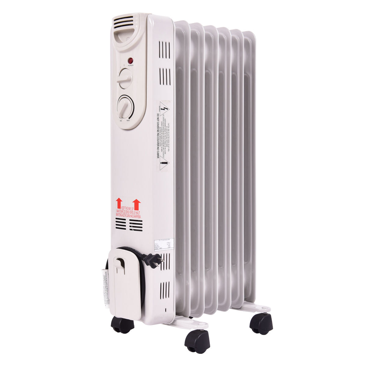 1500W Electric Oil Filled Radiator, 3 Heat Settings Space Heaters at Gallery Canada