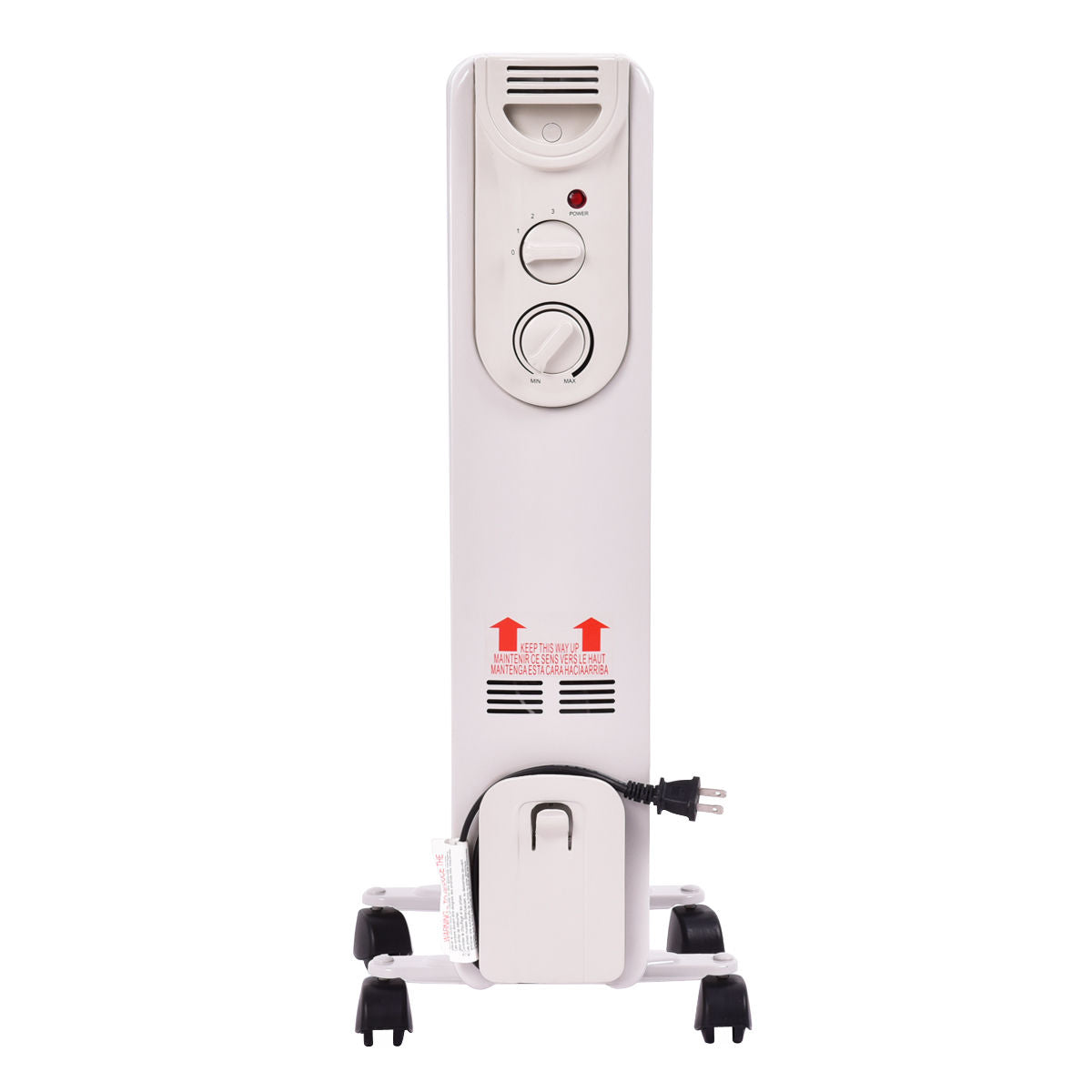 1500W Electric Oil Filled Radiator, 3 Heat Settings Space Heaters at Gallery Canada
