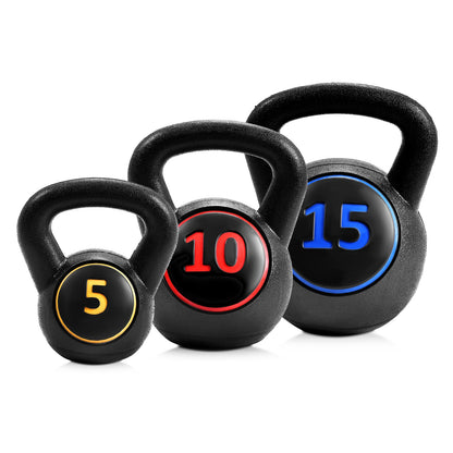 5, 10, 15lbs Kettlebell Weight Set, Black Weights Accessories at Gallery Canada
