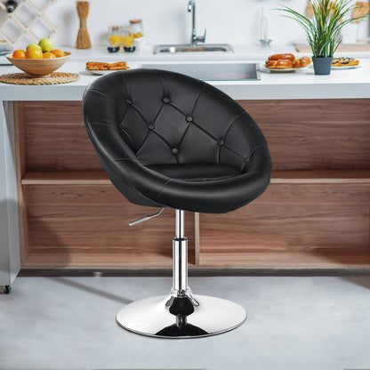 Adjustable Modern Swivel Round Tufted, Black Leisure Chairs at Gallery Canada