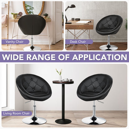 Adjustable Modern Swivel Round Tufted, Black Leisure Chairs at Gallery Canada