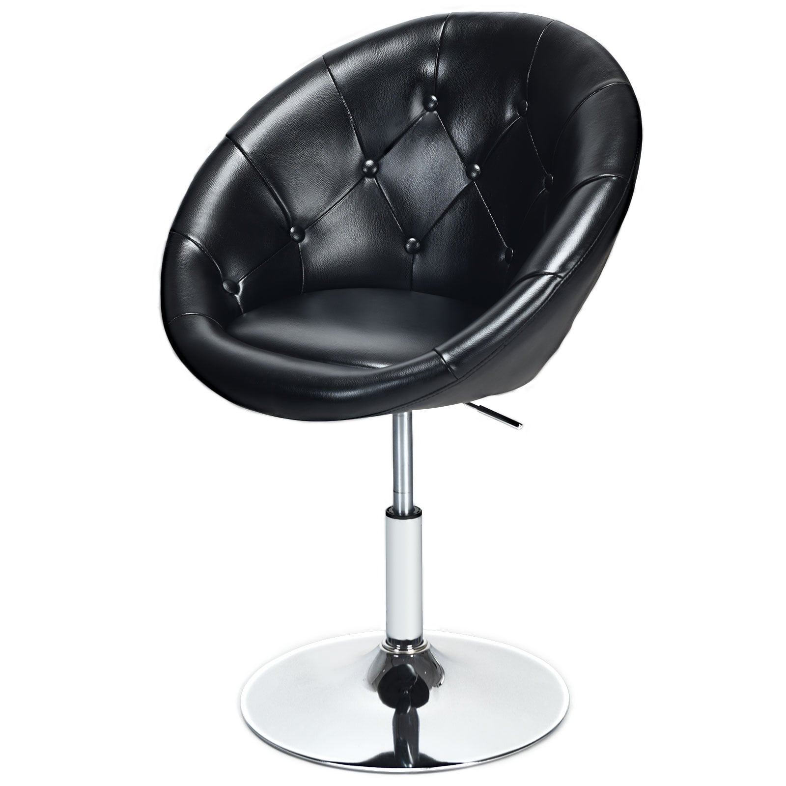 Adjustable Modern Swivel Round Tufted, Black Leisure Chairs Black at Gallery Canada