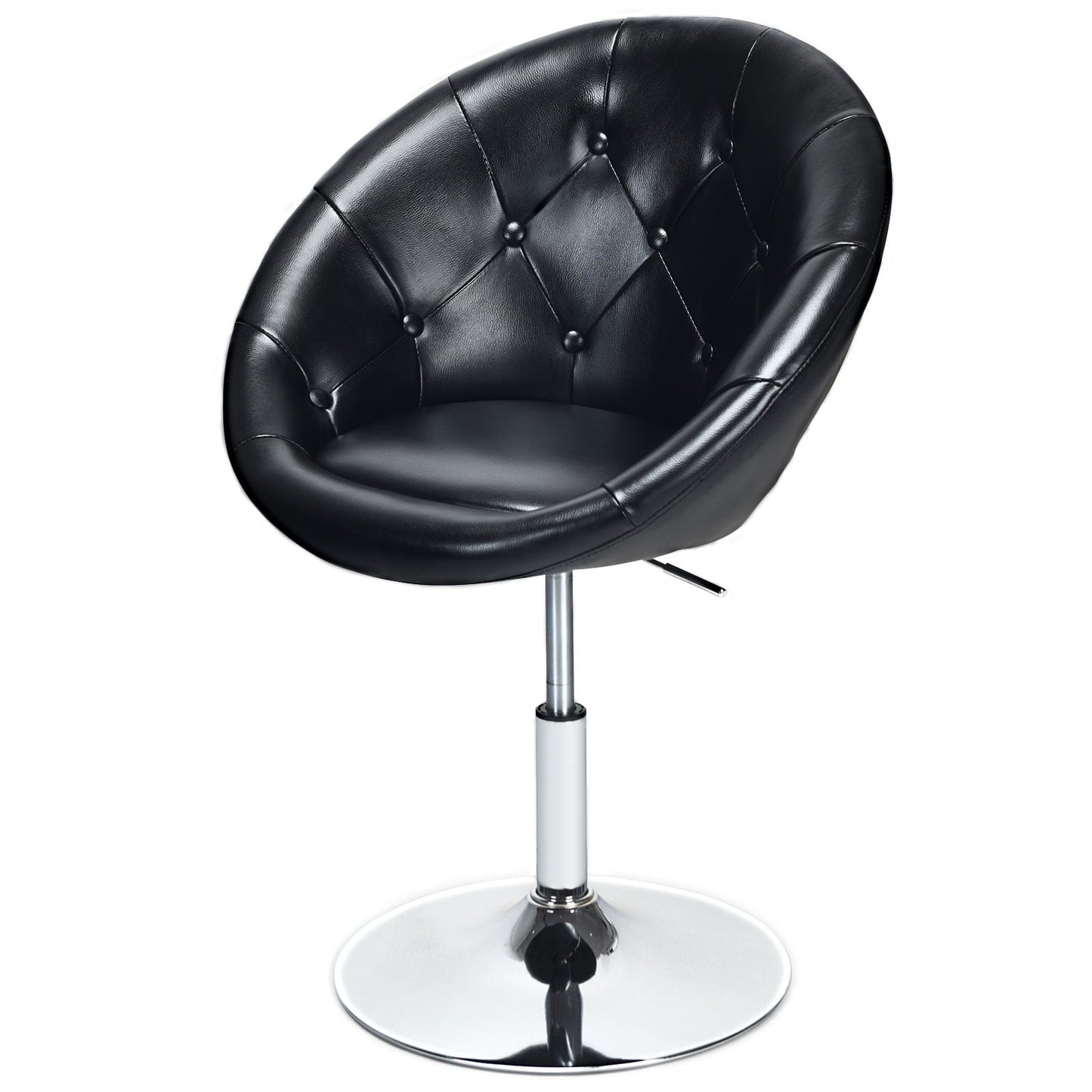 Adjustable Modern Swivel Round Tufted, Black Leisure Chairs Black at Gallery Canada