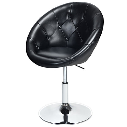 Adjustable Modern Swivel Round Tufted, Black Leisure Chairs Black at Gallery Canada