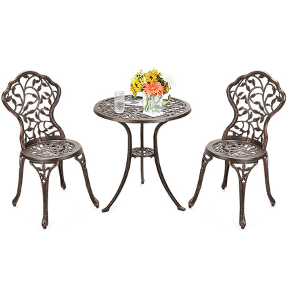 3 Piece Cast Aluminum Bistro Set, Bronze Patio Conversation Sets at Gallery Canada