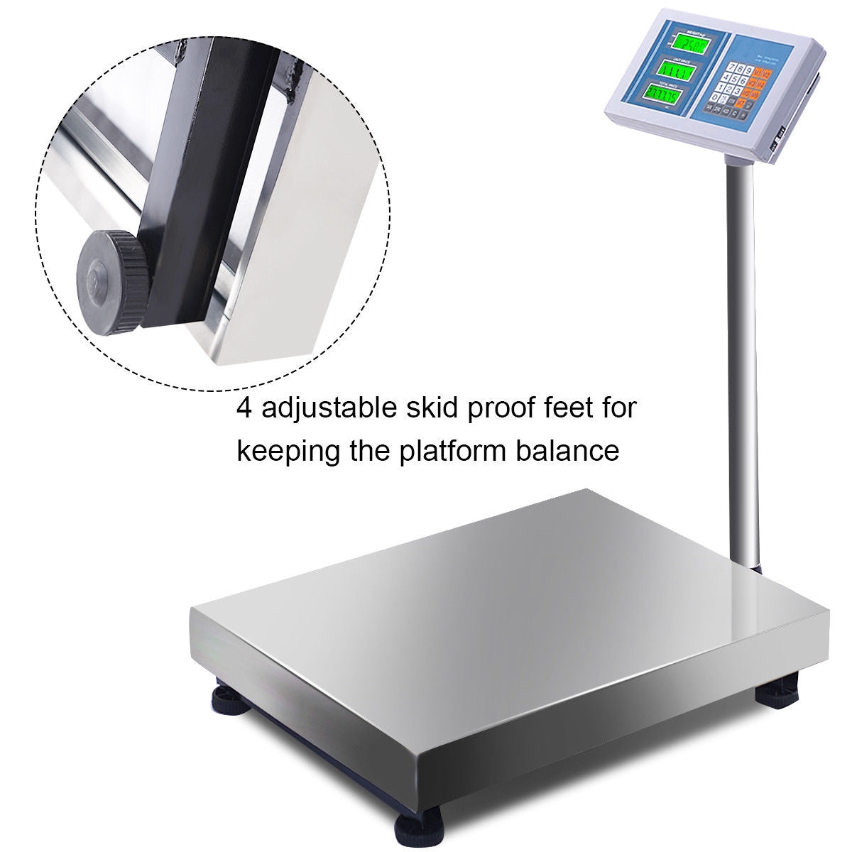 Digital Floor Platform Scale, 660 lbs, White Kitchen Tools at Gallery Canada