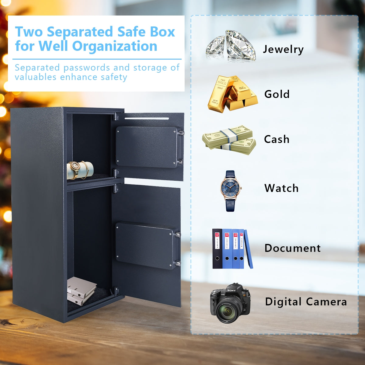 Digital Safe Box, 2 Doors, Black Safe Box at Gallery Canada
