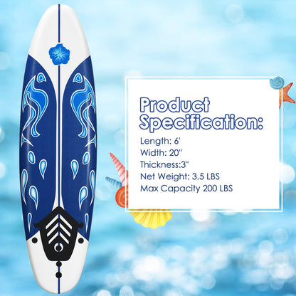 6 Feet Surf Foamie Boards, White Surfing at Gallery Canada