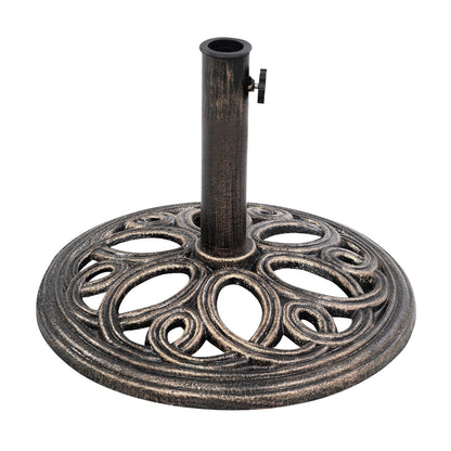 23-lbs 17 3/4 Inch Round Umbrella Base Stand, Bronze Outdoor Umbrella Bases at Gallery Canada