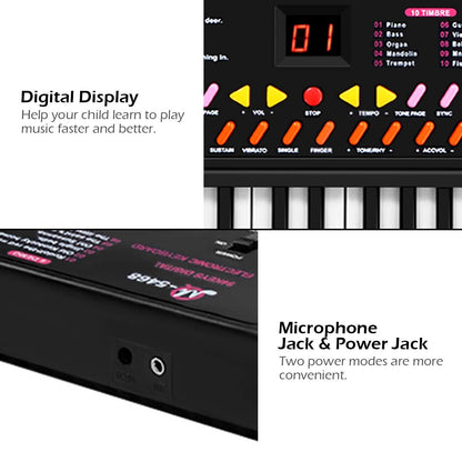 54 Keys Kids Electronic Music Piano, Black Musical Toys at Gallery Canada