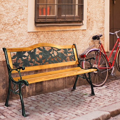Outdoor Cast Iron Patio Bench, Rose Outdoor Benches at Gallery Canada