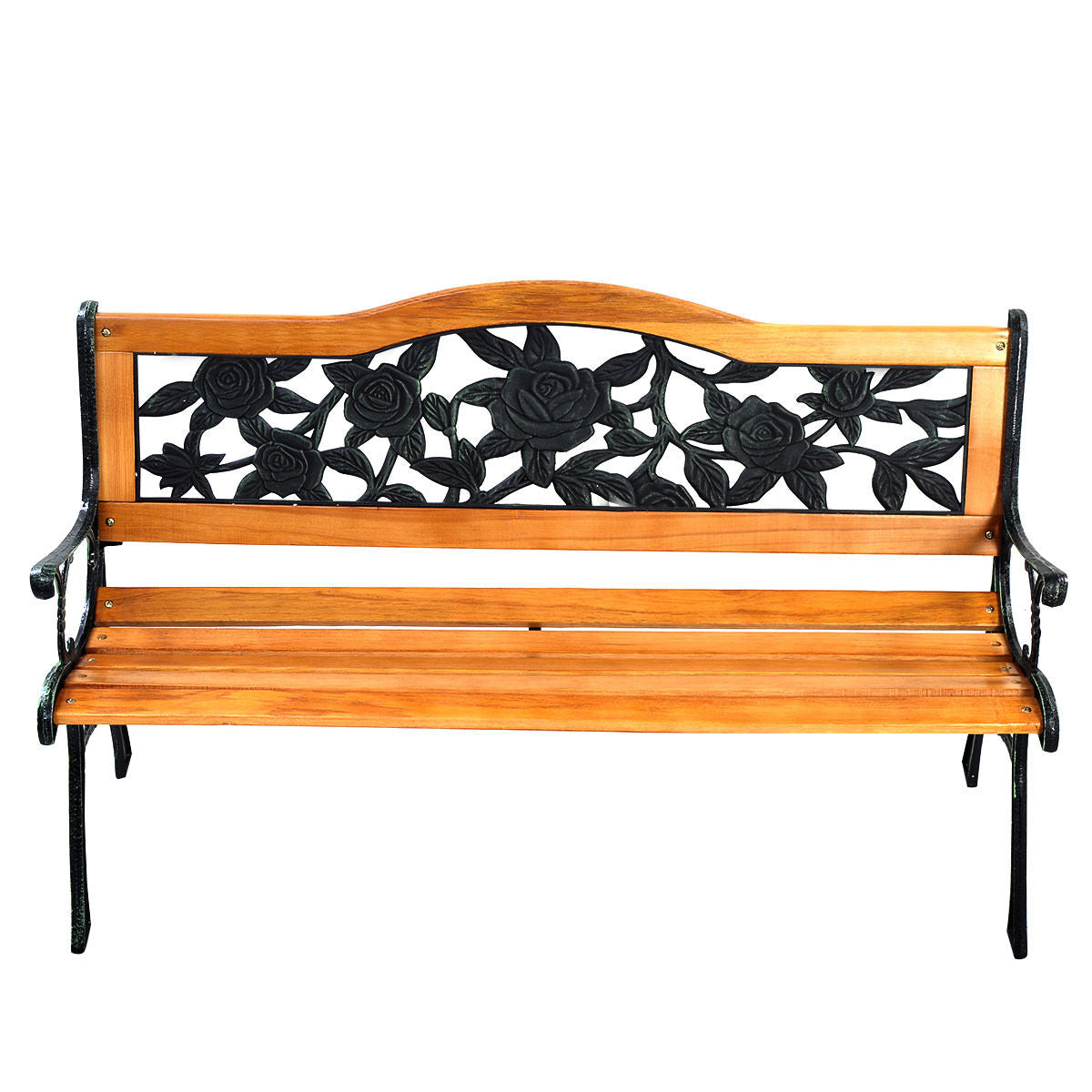 Outdoor Cast Iron Patio Bench, Rose Outdoor Benches at Gallery Canada