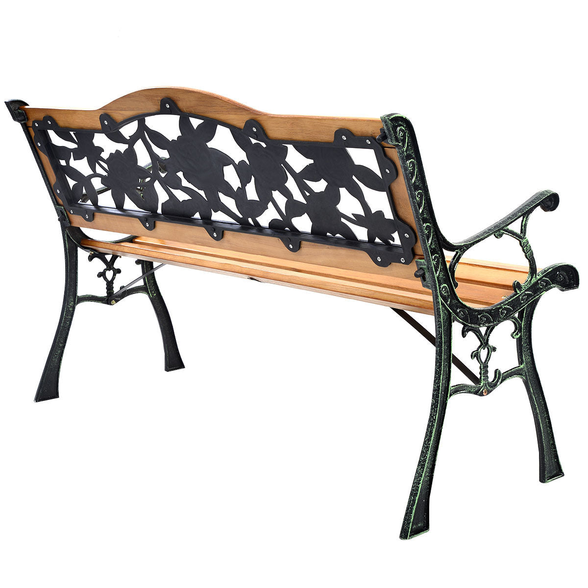 Outdoor Cast Iron Patio Bench, Rose Outdoor Benches at Gallery Canada