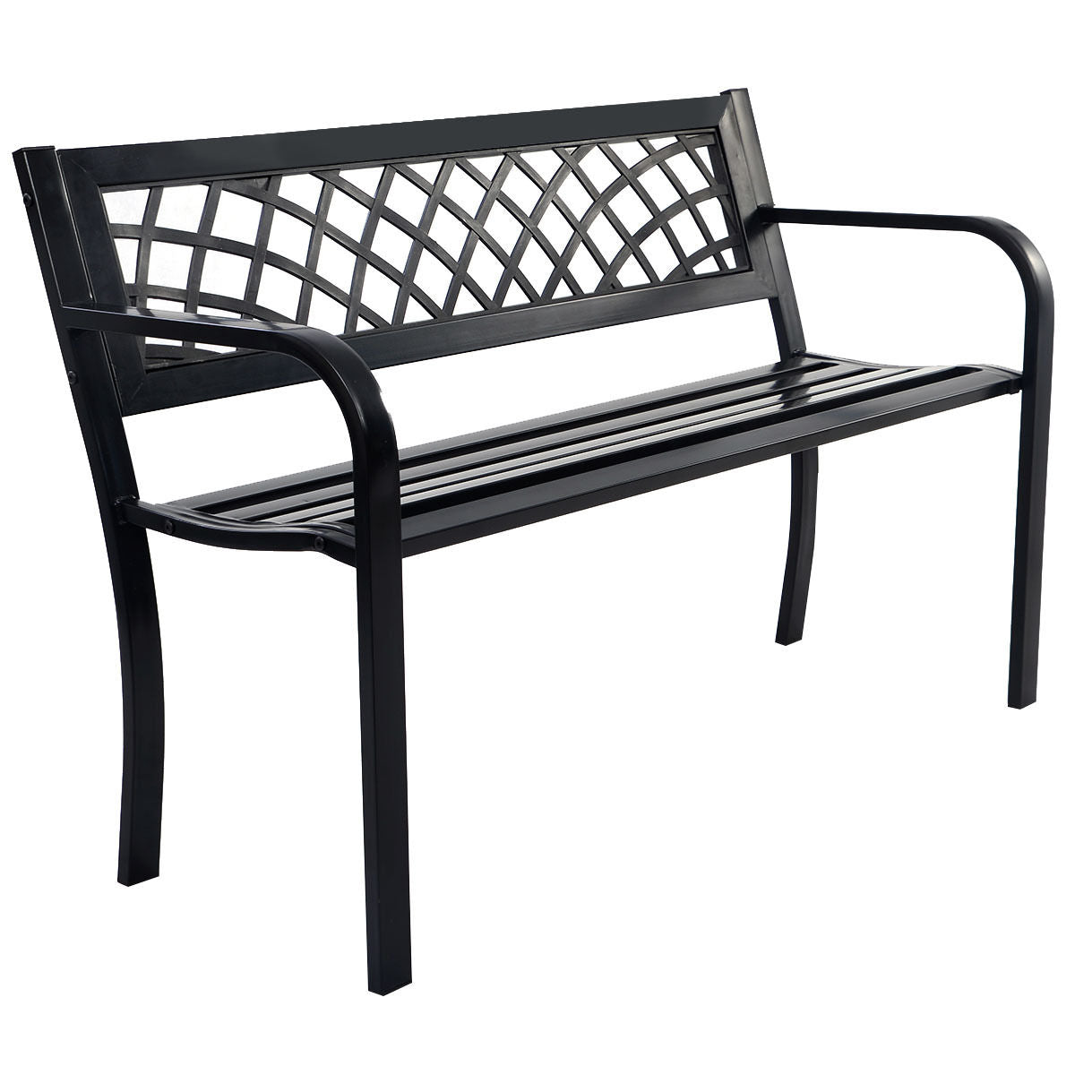 Outdoor Bench Deck, Steel Frame, Black Outdoor Benches at Gallery Canada