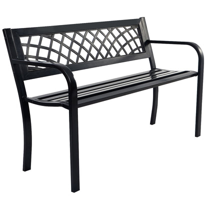 Outdoor Bench Deck, Steel Frame, Black Outdoor Benches at Gallery Canada